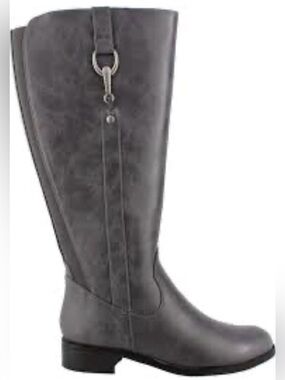 LifeStride Sikora Women's Tall Riding Boots - Classic Style Size 9 Gray
